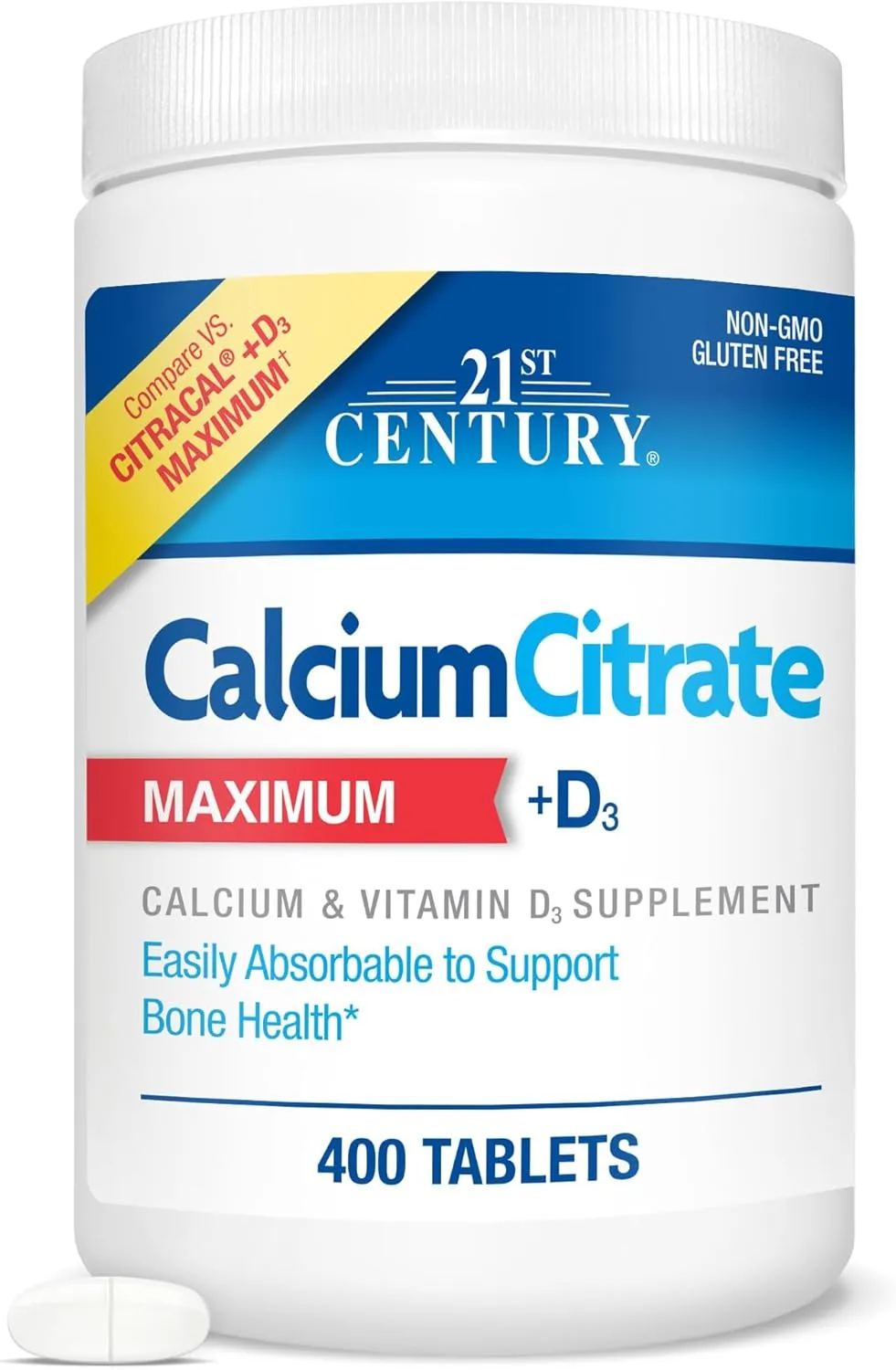 21st Century Calcium Citrate Plus D3 Tablets